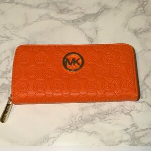 Michael Kors Vibrant Orange Embossed Wallet